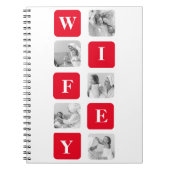 Moderne collage foto's en rode cadeautjes voor lie notitieboek (Voorkant)