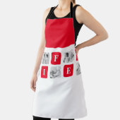 Moderne collage foto's en rode cadeautjes voor lie schort (Insitu)