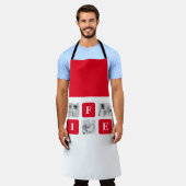 Moderne collage foto's en rode cadeautjes voor lie schort (Gedragen)