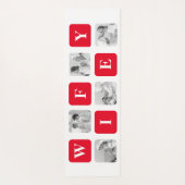 Moderne collage foto's en rode cadeautjes voor lie yogamat (Achterkant)