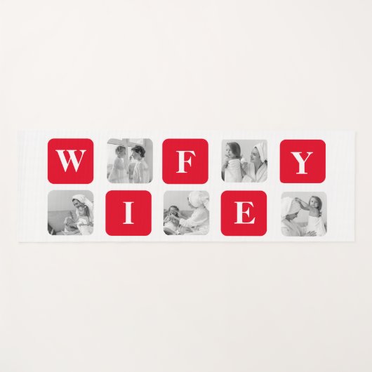 Moderne collage foto's en rode cadeautjes voor lie yogamat (Voorkant (horizontaal))