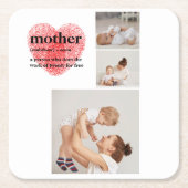 Moderne collage foto's en rode hartritme kartonnen onderzetters (Voorkant)