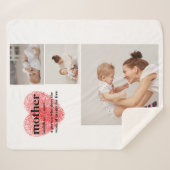 Moderne collage foto's en rode hartritme sherpa deken (Voorkant (horizontaal))