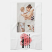 Moderne collage foto's en rode hartritme theedoek (Verticaal)