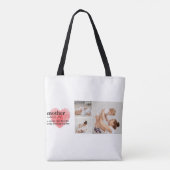 Moderne collage foto's en rode hartritme tote bag (Achterkant)