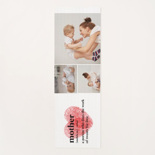 Moderne collage foto's en rode hartritme yogamat (Voorkant)
