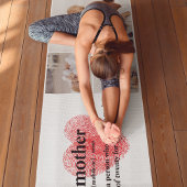 Moderne collage foto's en rode hartritme yogamat