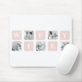 Moderne collage foto's en roze cadeautjes voor lie muismat (Met muis)