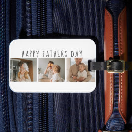 Moderne collage foto's & Happy Fathers Day Best Gi Bagagelabel
