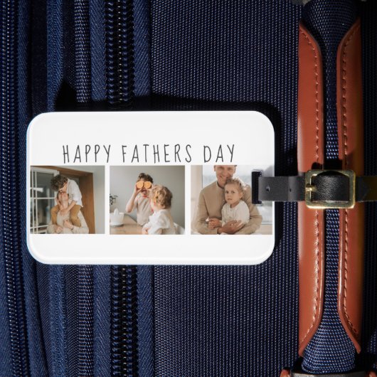Moderne collage foto's & Happy Fathers Day Best Gi Bagagelabel (Voorkant Insitu 4)