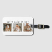Moderne collage foto's & Happy Fathers Day Best Gi Bagagelabel (Voorkant (horizontaal))