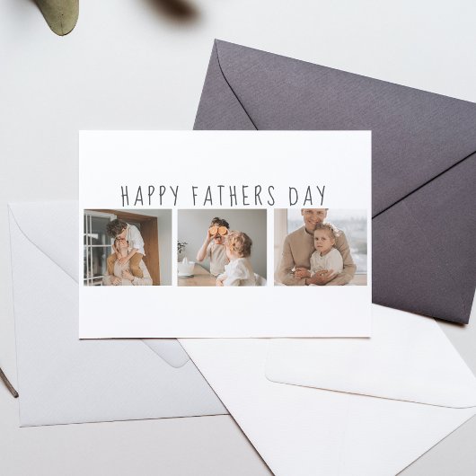 Moderne collage foto's & Happy Fathers Day Best Gi Briefkaart