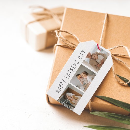 Moderne collage foto's & Happy Fathers Day Best Gi Cadeaulabel