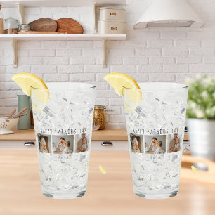 Moderne collage foto's & Happy Fathers Day Best Gi Glas