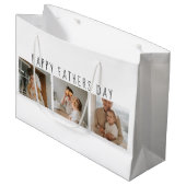 Moderne collage foto's & Happy Fathers Day Best Gi Groot Cadeauzakje (Voorkant Gekanteld)