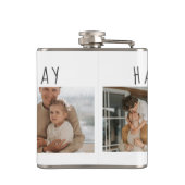 Moderne collage foto's & Happy Fathers Day Best Gi Heupfles (Achterkant)