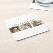 Moderne collage foto's & Happy Fathers Day Best Gi Kartonnen Onderzetters (Schuin)