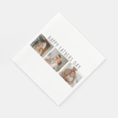 Moderne collage foto's & Happy Fathers Day Best Gi Servet (Hoek)