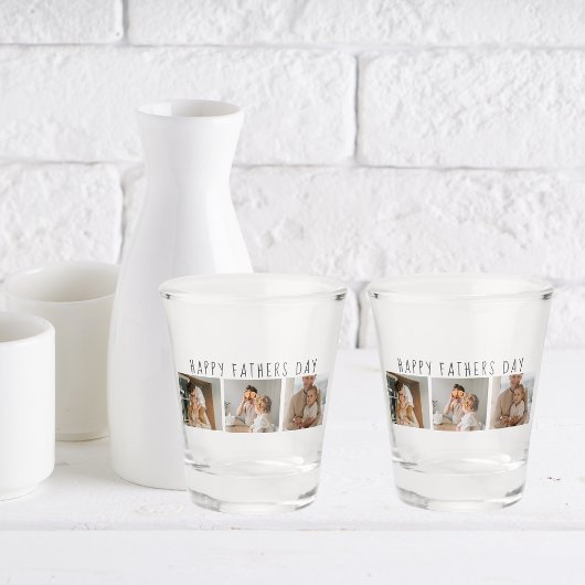 Moderne collage foto's & Happy Fathers Day Best Gi Shot Glas