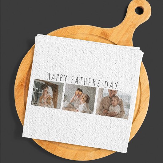 Moderne collage foto's & Happy Fathers Day Best Gi Theedoek
