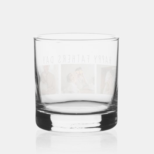 Moderne collage foto's & Happy Fathers Day Best Gi Whisky Glas (Achterkant)