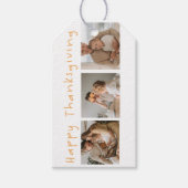 Moderne collage foto's & Happy Thanksgiving Cadeaulabel (Voorkant)