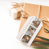 Moderne collage foto's & Happy Thanksgiving Cadeaulabel