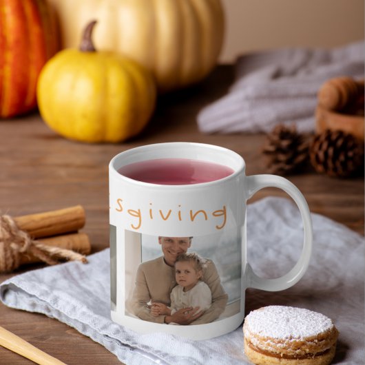 Moderne collage foto's & Happy Thanksgiving Koffiemok
