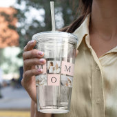 Moderne collage foto's & pastel roze mammie Gift Acryl Drinkbeker