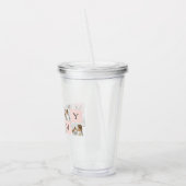 Moderne collage foto's & pastel roze mammie Gift Acryl Drinkbeker (Links)