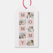 Moderne collage foto's & pastel roze mammie Gift Cadeaulabel (Voorkant)