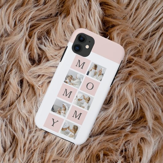 Moderne collage foto's & pastel roze mammie Gift Case-Mate iPhone Case