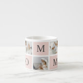 Moderne collage foto's & pastel roze mammie Gift Espresso Kop (Voorkant)