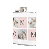 Moderne collage foto's & pastel roze mammie Gift Heupfles (Links)
