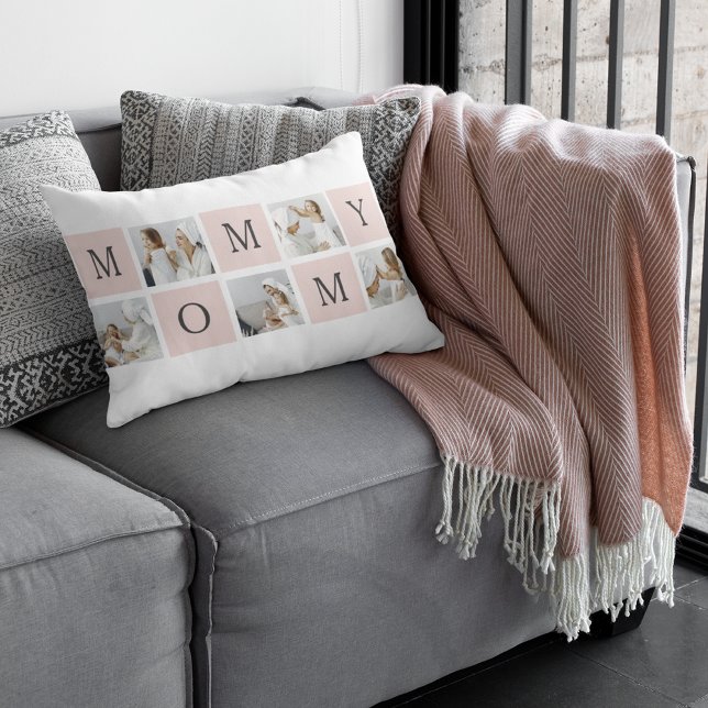 Moderne collage foto's & pastel roze mammie Gift Kussen (Creator heeft geüpload)