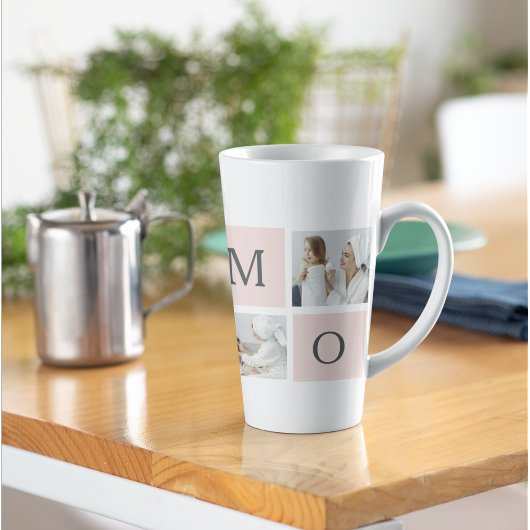 Moderne collage foto's & pastel roze mammie Gift Latte Mok