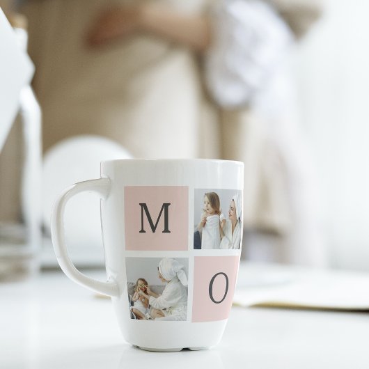 Moderne collage foto's & pastel roze mammie Gift Latte Mok