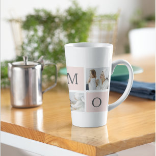 Moderne collage foto's & pastel roze mammie Gift Latte Mok