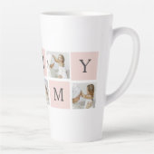 Moderne collage foto's & pastel roze mammie Gift Latte Mok (Rechts)