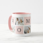 Moderne collage foto's & pastel roze mammie Gift Mok (Voorkant links)