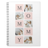 Moderne collage foto's & pastel roze mammie Gift Notitieboek (Voorkant)