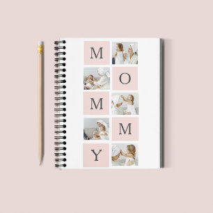 Moderne collage foto's & pastel roze mammie Gift Notitieboek