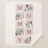 Moderne collage foto's & pastel roze mammie Gift Sherpa Deken (Voorkant)