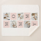 Moderne collage foto's & pastel roze mammie Gift Sherpa Deken (Voorkant (horizontaal))