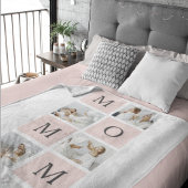 Moderne collage foto's & pastel roze mammie Gift Sherpa Deken