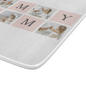 Moderne collage foto's & pastel roze mammie Gift Snijplank (Hoek)