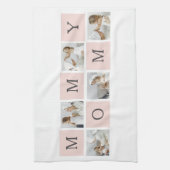 Moderne collage foto's & pastel roze mammie Gift Theedoek (Verticaal)