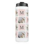 Moderne collage foto's & pastel roze mammie Gift Thermosbeker (Voorkant)