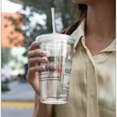 Moderne collage foto's & tekst rood hart moedercad acryl drinkbeker