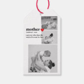 Moderne collage foto's & tekst rood hart moedercad cadeaulabel (Voorkant)